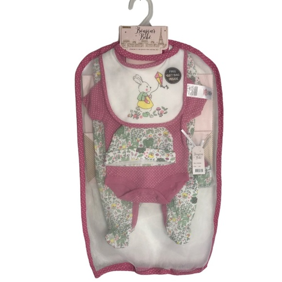 NWT BABY GIRLS’ BUNNY RABBIT 6-PIECE LAYETTE SET - Picture 2 of 11